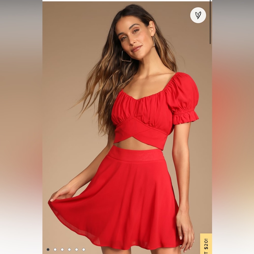 Lulu's Red Circle Skater Skirt